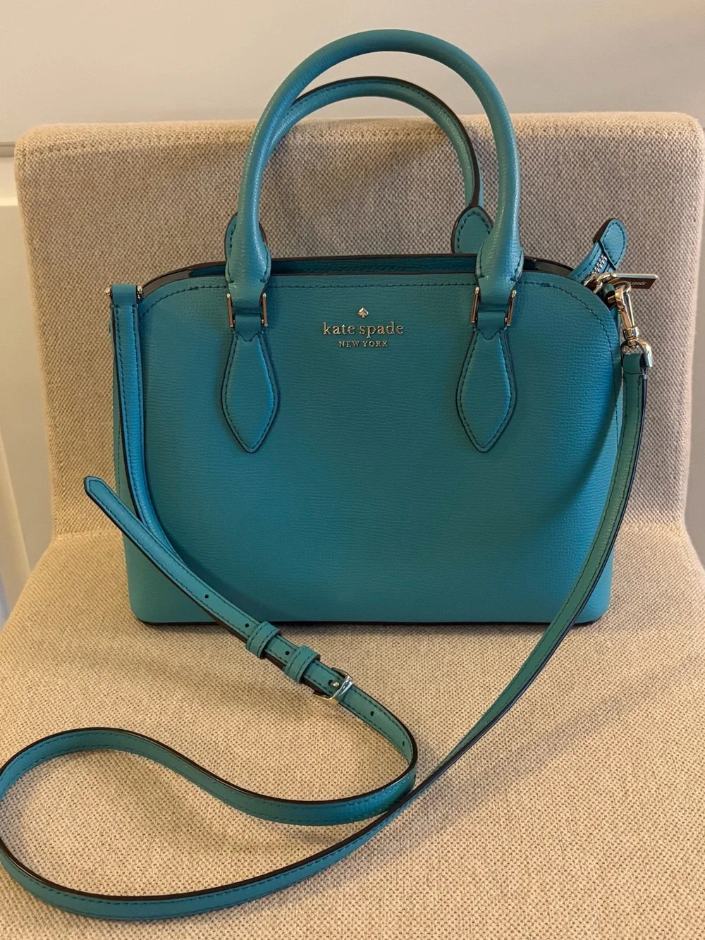 Kate Spade New York Darcy Small Satchel Bag Stone Blue